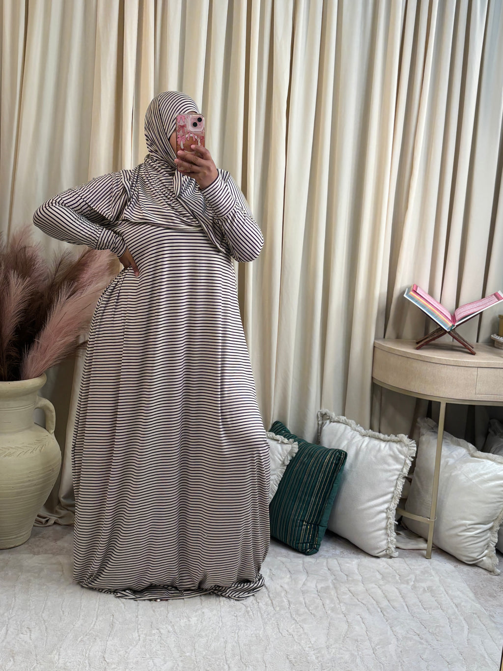 SS ABAYA SET (TAN/BLK)