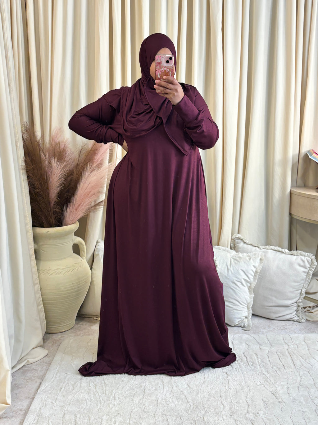 SS ABAYA SET (PLUM)