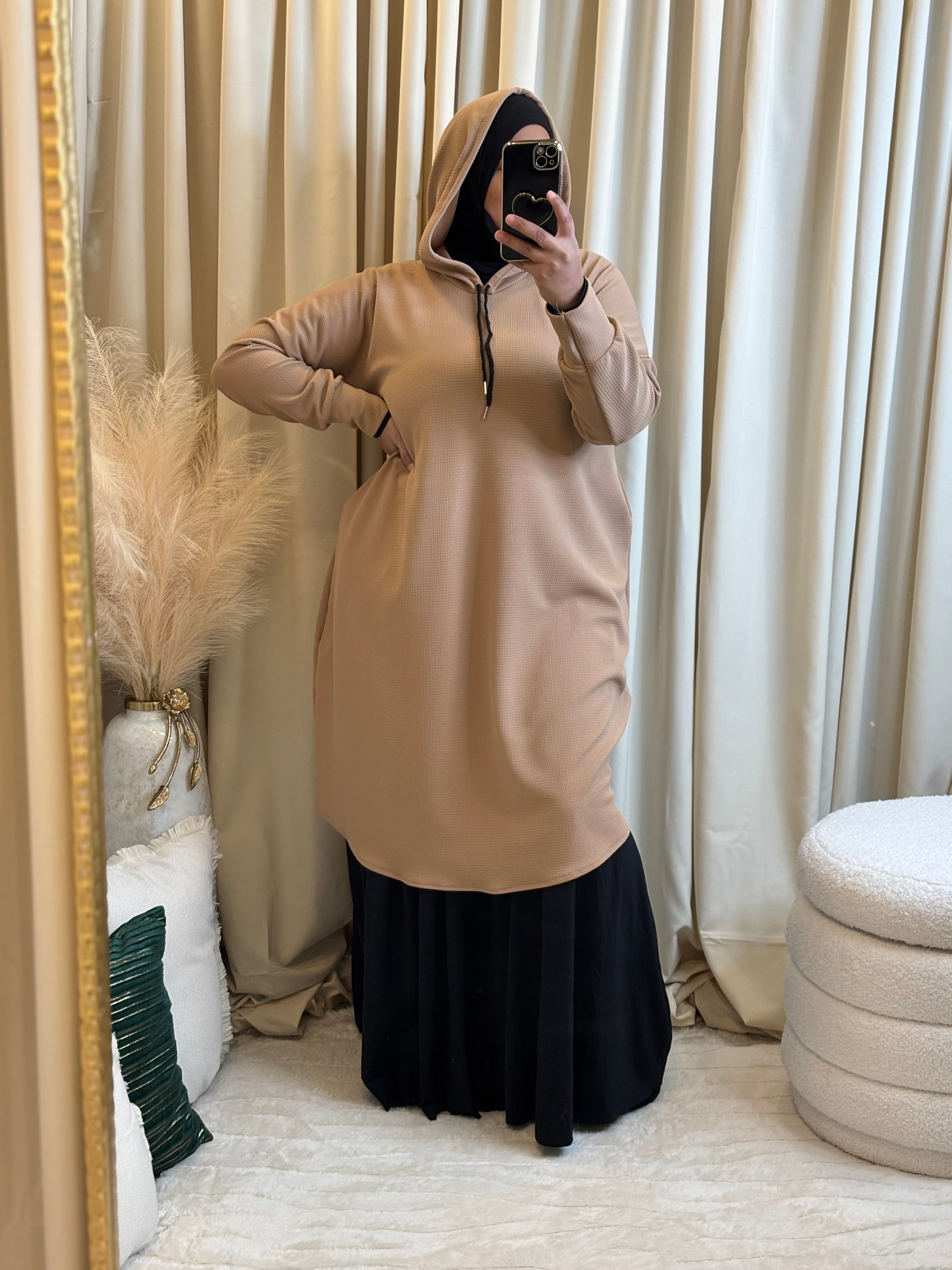 SS HOODIE TUNIC (MOCHA)