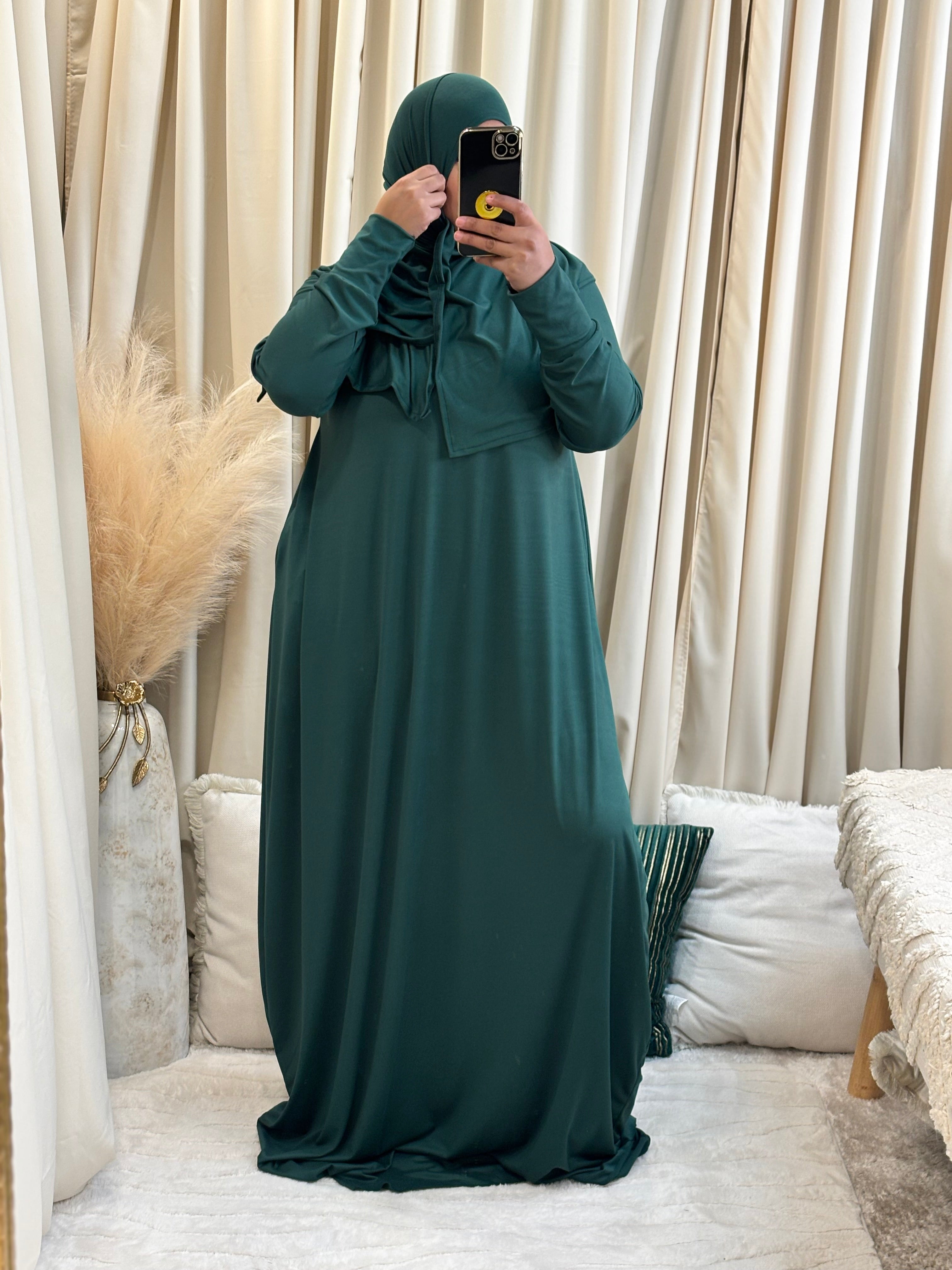 SS ABAYA SET (DK GREEN)