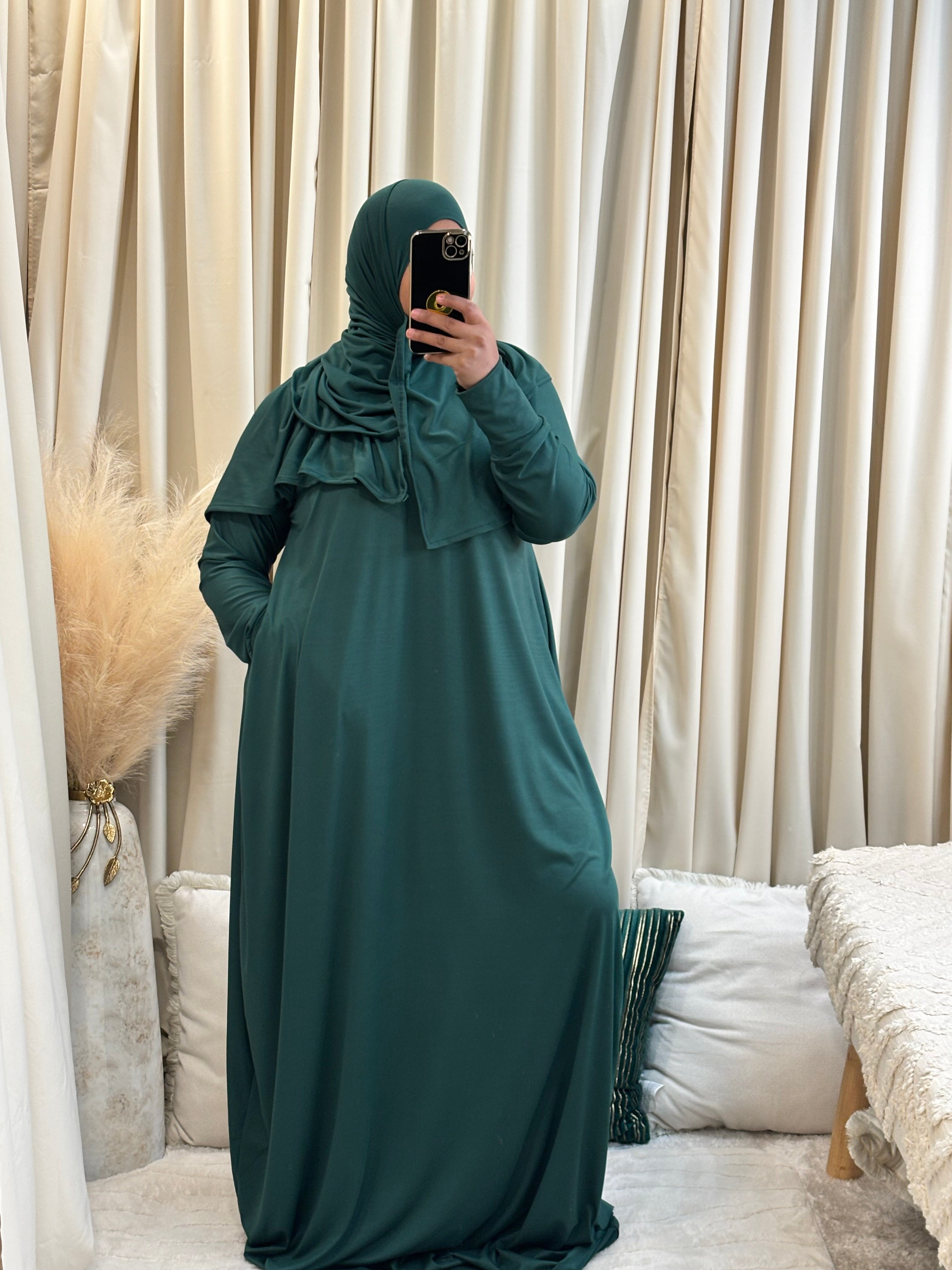 SS ABAYA SET (DK GREEN)